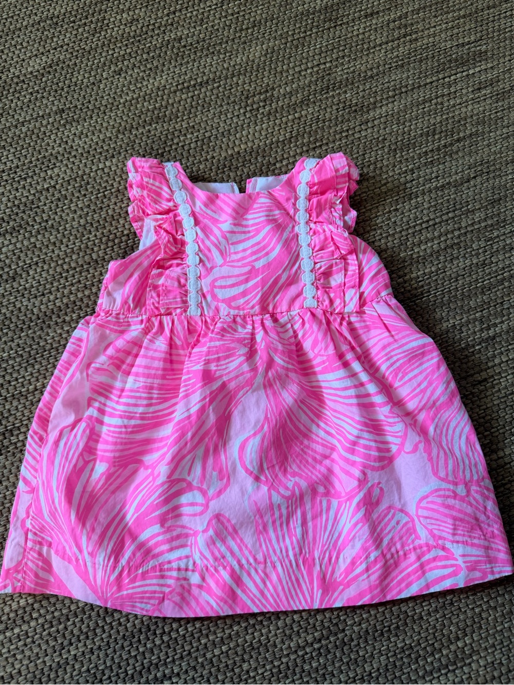 Lilly Pulitzer Pink & White Swirl Ruffle Sundress